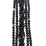 Agate Round Faceted, Black and White Stripes; 10mm