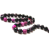 Fancy Black/Pink, Faceted Fire Agate; 10mm