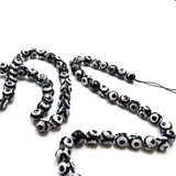 Tibetian Agate Round Faceted, Black&White-10mm