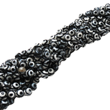 Tibetian Agate Round Faceted, Black&White-10mm