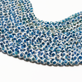 Agate, Round Faceted Print, Blue-8mm