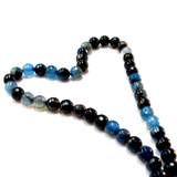 Capri Blue, Round Faceted Fire Agate-8mm