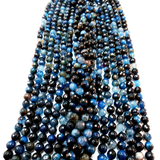 Capri Blue, Round Faceted Fire Agate-8mm