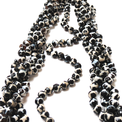 Tibetan Agate, Round Faceted -10mm