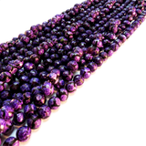 Tibetian Agate Round Faceted, Purple; 8mm