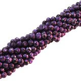 Tibetian Agate Round Faceted, Purple; 8mm