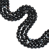 Agate Round Faceted, Black with White Stripes; 8mm