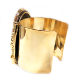 Cuff with Agate Black, Electroplated, 2 inches - 1 piece