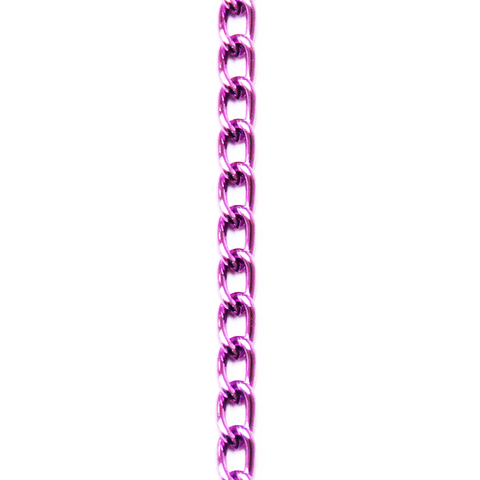 Aluminum Chain, Purple-5x3mm; per yard