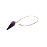 Amethyst Crystal Pendulum - Silver