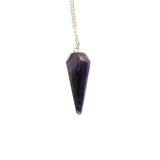 Amethyst Crystal Pendulum - Silver