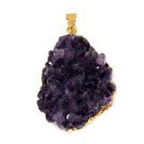 Elegant Amethyst Pendant, Gold, 40x30mm - 1 piece