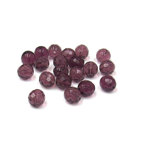 Amethyst, Round Faceted Fire Polish,12mm-20pcs