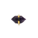 Amethyst Nugget Connector, Gold, 32x17mm - 1 piece