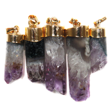 Amethyst Druzy Point Pendant