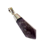 Small Point Pendant, Amethyst, Silver, 20x15mm - 1 piece