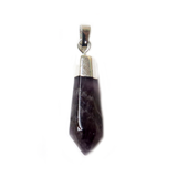 Small Point Pendant, Amethyst, Silver, 20x15mm - 1 piece