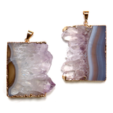 Amethyst Slice Pendant- Gold