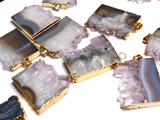 Amethyst Slice Pendant- Gold