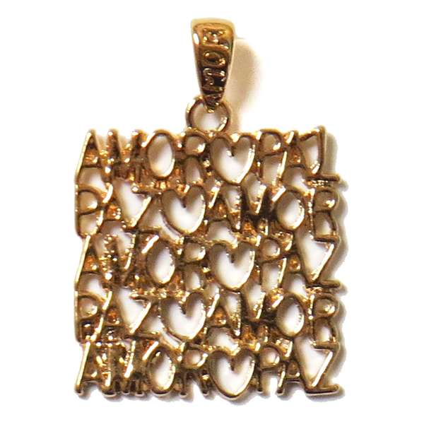 Amor y Paz Pendant, Gold