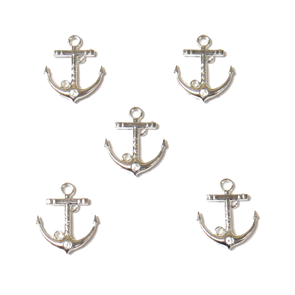 Anchor Charm- Love, Silver; 5pcs.
