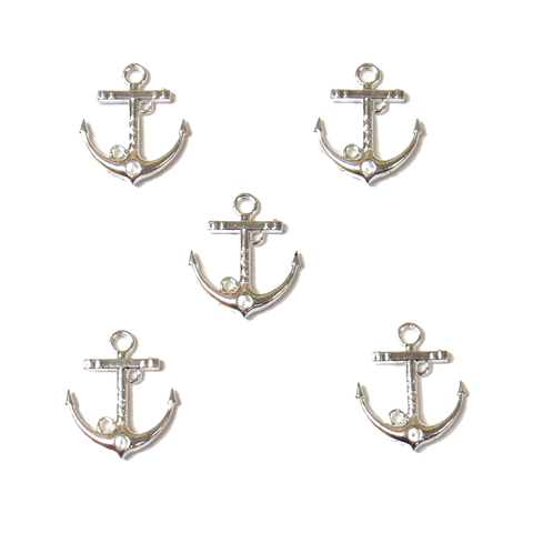 Anchor Charm- Love, Silver; 5pcs.