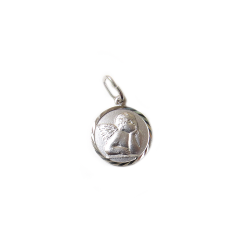 Angel Charm, Italian Sterling Silver, 13x8mm - 1 piece