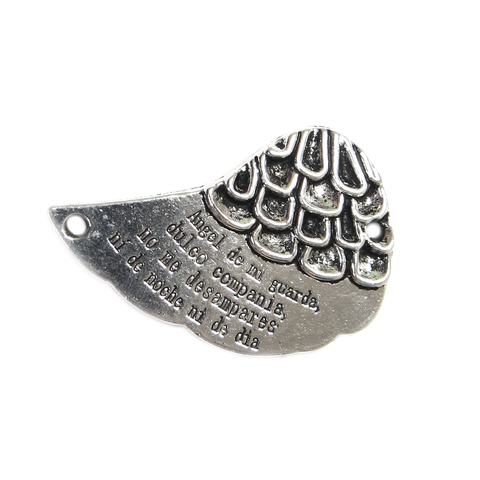 Angel de la Guarda Connector, Silver, 22x34mm - 1 piece