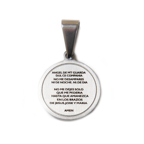 Angel de la Guarda Pendant, Stainless Steel, 20mm - 1 piece