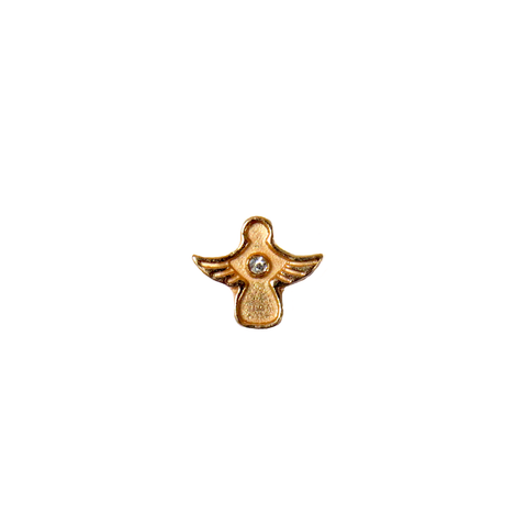 Angel with Rhinestone; Gold - Floating Charm