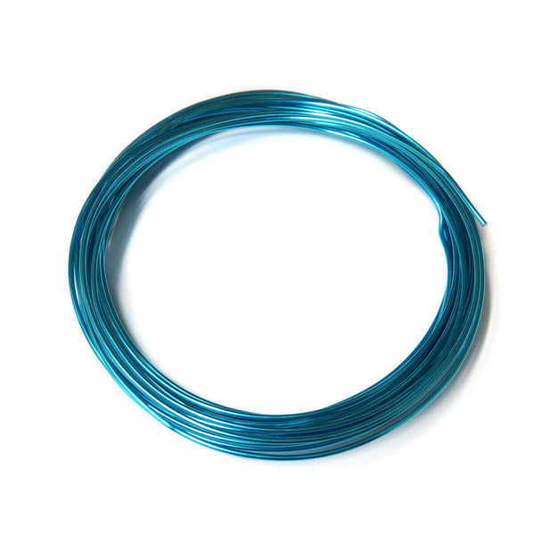 Aluminum Wire, Aqua, 1.5mm, 4 yard roll; 1 roll
