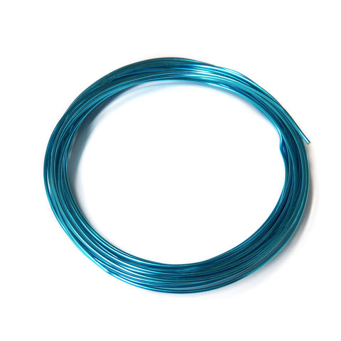 Aluminum Wire, Aqua, 1.5mm, 4 yard roll; 1 roll