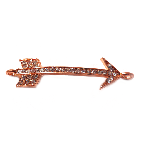 Arrow Rhinestone Connector-Rose Gold