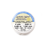 Artistic Wire, Silver Plated, 18 Gauge, 1.02mm - 4 yards