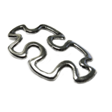 Autism Symbol Connector, Silver, 30x17mm; 1 piece