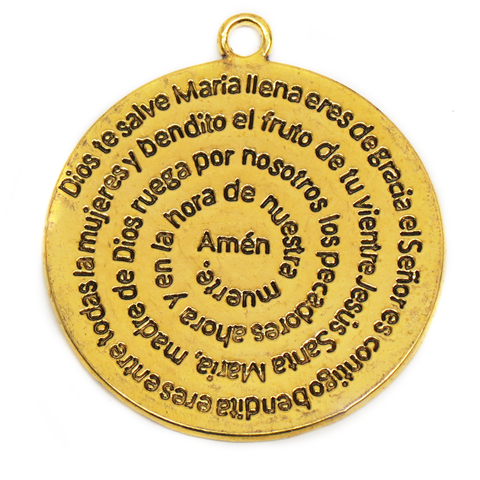 Ave Maria Pendant, Antique Gold, 40mm; 1 piece