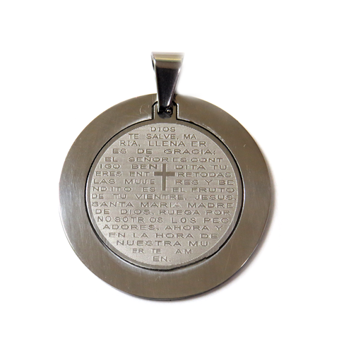 Ave María Pendant, Stainless Steel, 32mm - 1 piece