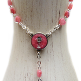 6mm Baby Pink Heart Italian Rosary, 18" Long; 1 piece