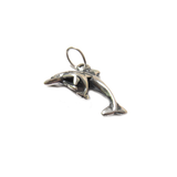 Baby Dolphin Charm, Sterling Silver, 14x5mm - 1 piece