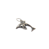 Baby Dolphin Charm, Sterling Silver, 14x5mm - 1 piece