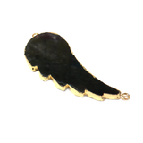 Black Wing Agate Connector- Gold