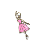 Ballet Dancer Charm, Silver, 30x13mm - 1 piece