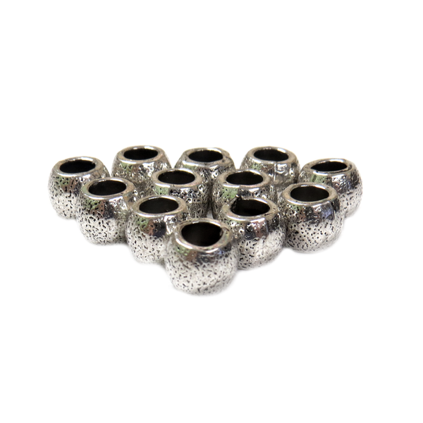 Round Spacer, Silver, 8x6mm - 12 piece