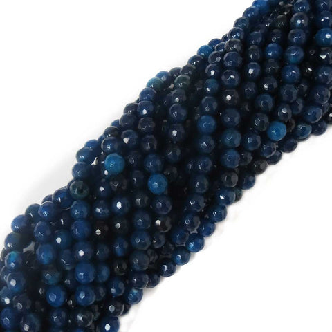 Blue Faceted Agate; 6mm