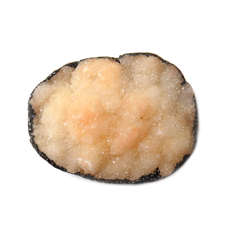 Beige Druzy Bead, Black, 34x24mm - 1 piece