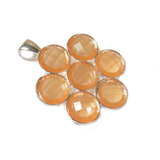 Beige Flower Resin Pendant - Silver