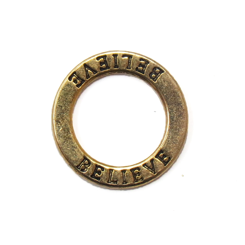 Round Believe Connector-Antique Gold
