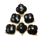 Black Onyx Bezel ,24k Gold Vermeil 21x26mm ; 1pc