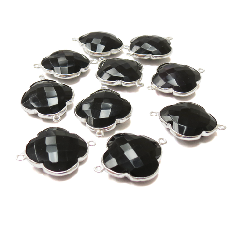 Black Onyx Bezel,Silver 925  26x20mm; 1pc