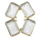 Crystal  Bezel, 24k Gold Vermeil 32x24mm; 1pc